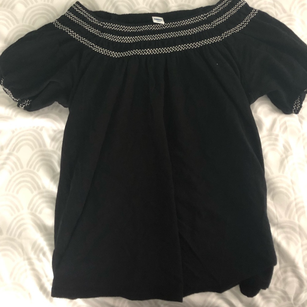 Black off the shoulder top